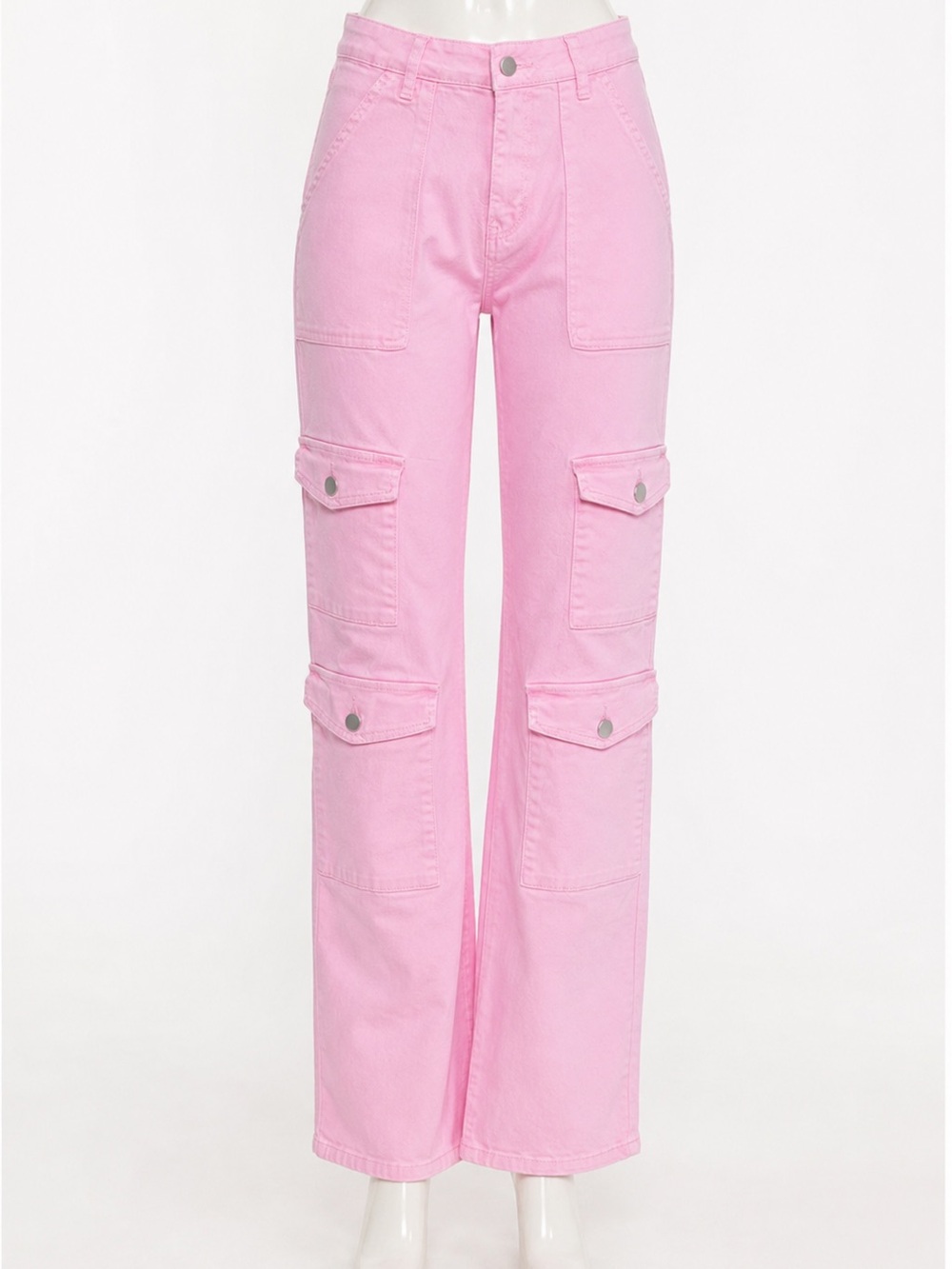 Pink Cargo Utility Pants Wide Leg High Rise Size Small